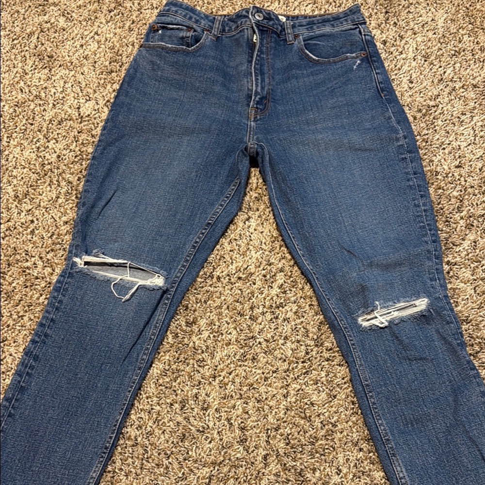 Classic Blue Distressed Women's Jeans